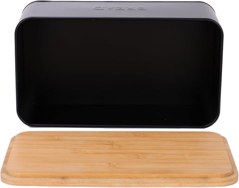 Outshine Black Bread Box, Rustic Bread Box, Vintage Bread Box for Kitchen Countertop, Bread Bin Black - Image 5